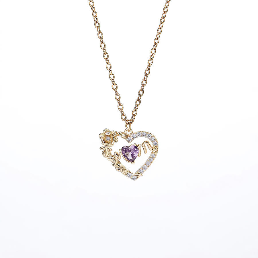 Olivenorma 12 Months Birthstone Hollow Heart MOM Jewelry Necklace - Jun - image 12