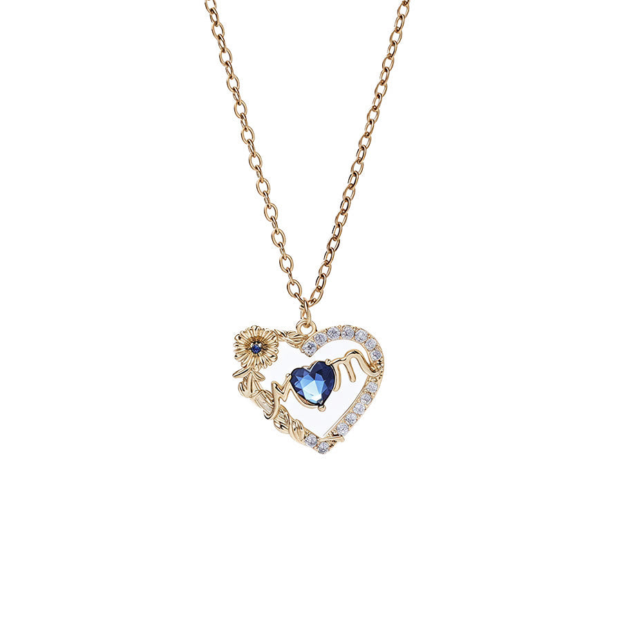 Olivenorma 12 Months Birthstone Hollow Heart MOM Jewelry Necklace - Sep - image 15