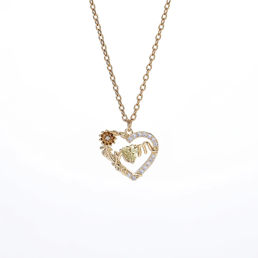 Olivenorma 12 Months Birthstone Hollow Heart MOM Jewelry Necklace - Nov - image 17