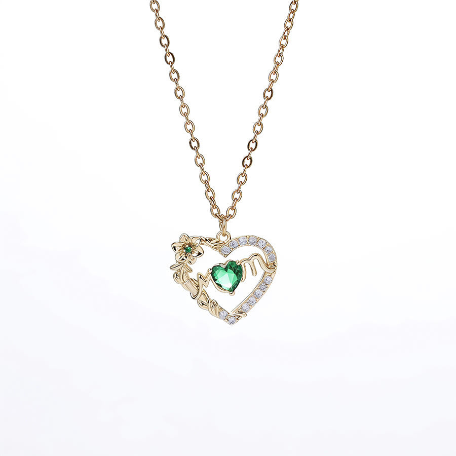 Olivenorma 12 Months Birthstone Hollow Heart MOM Jewelry Necklace - May - image 10
