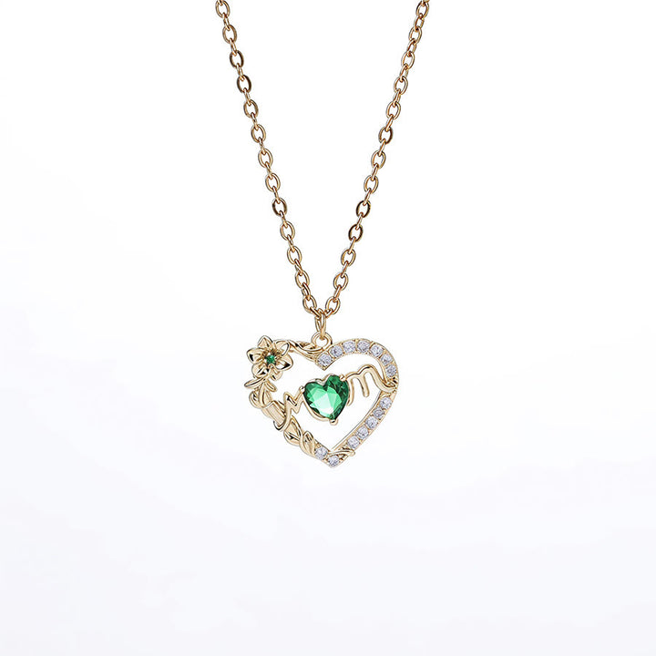 Olivenorma 12 Months Birthstone Hollow Heart MOM Jewelry Necklace - May - image 10