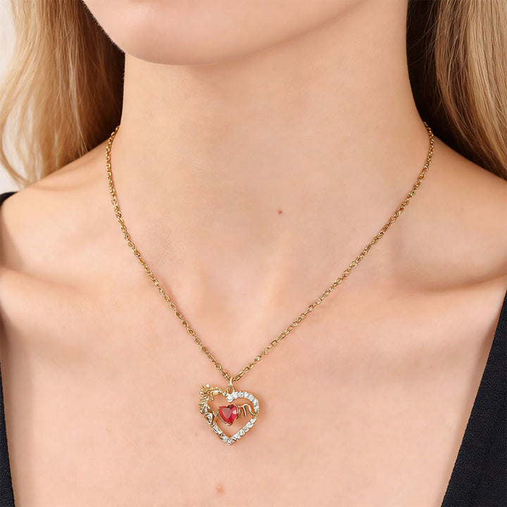 Olivenorma 12 Months Birthstone Hollow Heart MOM Jewelry Necklace - image 6