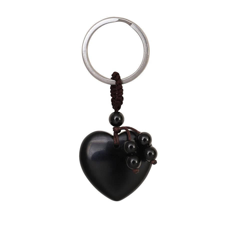 Olivenorma Multi-Type Healing Crystal Heart Pocket Bag Charm Keychain - Black Onyx - image 14