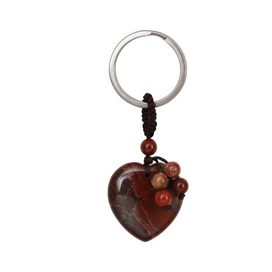 Olivenorma Multi-Type Healing Crystal Heart Pocket Bag Charm Keychain - Rhodochrosite - image 18