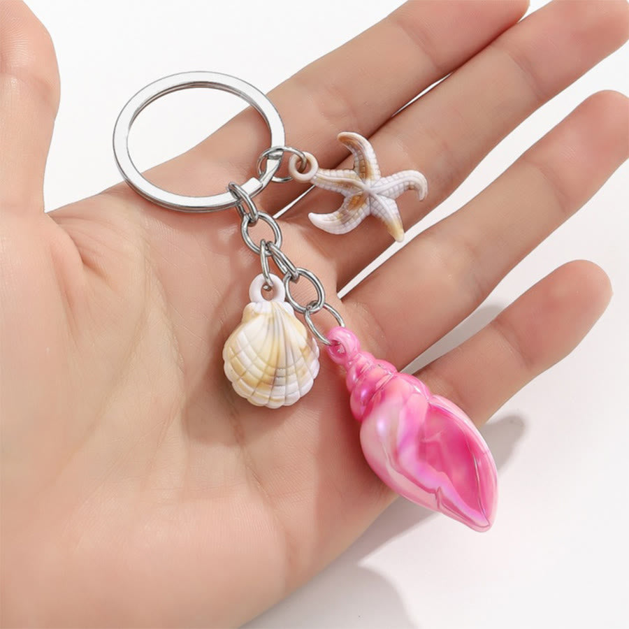 Olivenorma Summer Ocean Conch Starfish Shell Pendant Keychain - image 4
