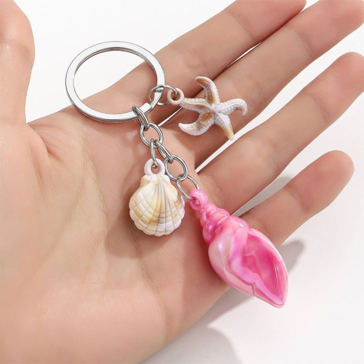 Olivenorma Summer Ocean Conch Starfish Shell Pendant Keychain - image 4