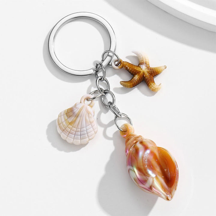 Olivenorma Summer Ocean Conch Starfish Shell Pendant Keychain - Khaki - image 10