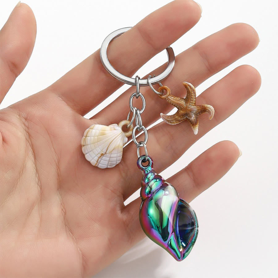 Olivenorma Summer Ocean Conch Starfish Shell Pendant Keychain - image 8