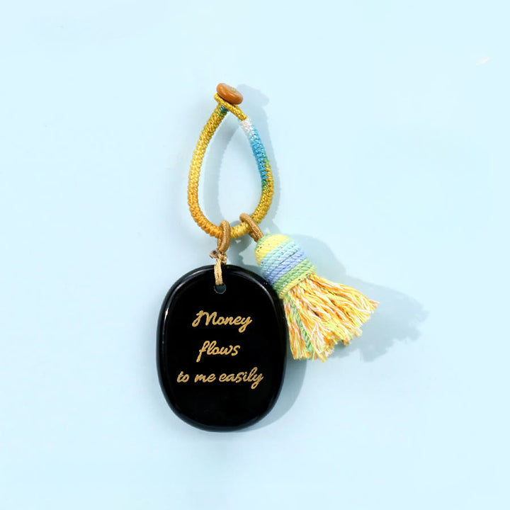 Olivenorma Money Flows To Me Easily Positive Affirmation Keychain - Obsidian - image 7