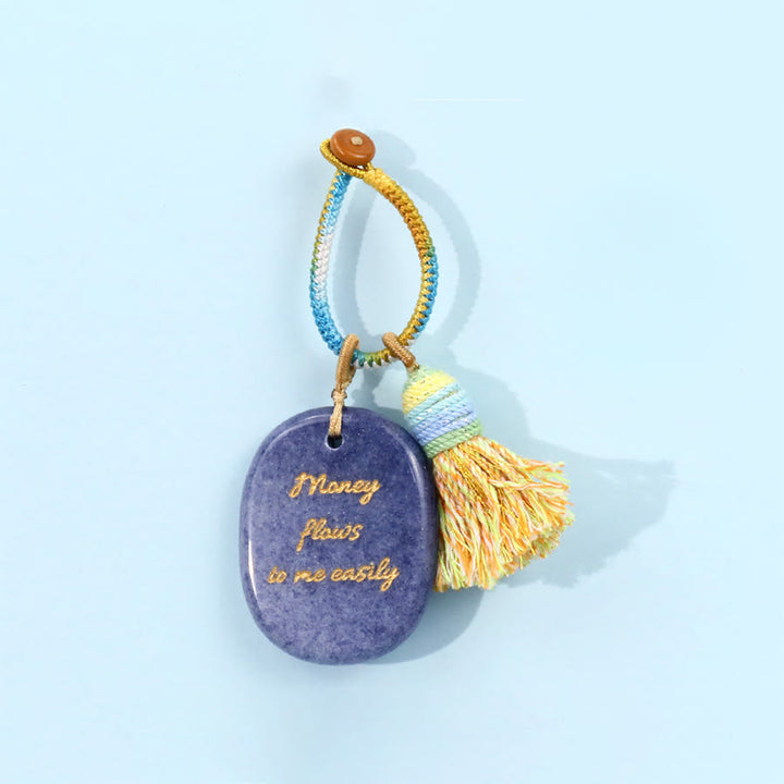 Olivenorma Money Flows To Me Easily Positive Affirmation Keychain - Blue Aventurine - image 25