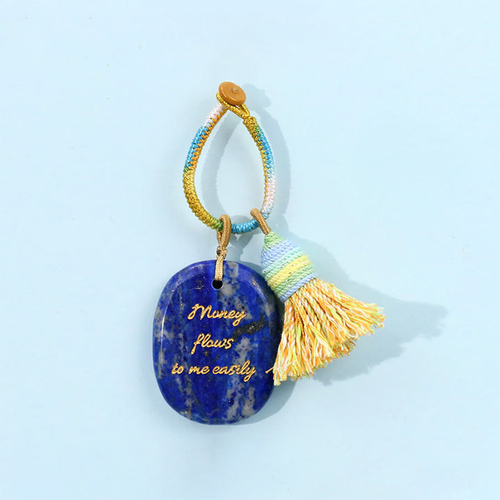 Olivenorma Money Flows To Me Easily Positive Affirmation Keychain - Lapis Lazuli - image 17