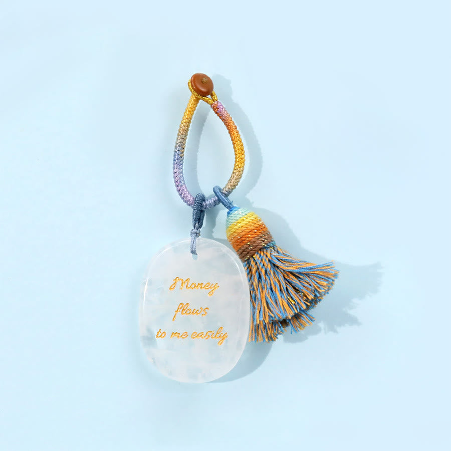 Olivenorma Money Flows To Me Easily Positive Affirmation Keychain - Clear Quartz - image 5