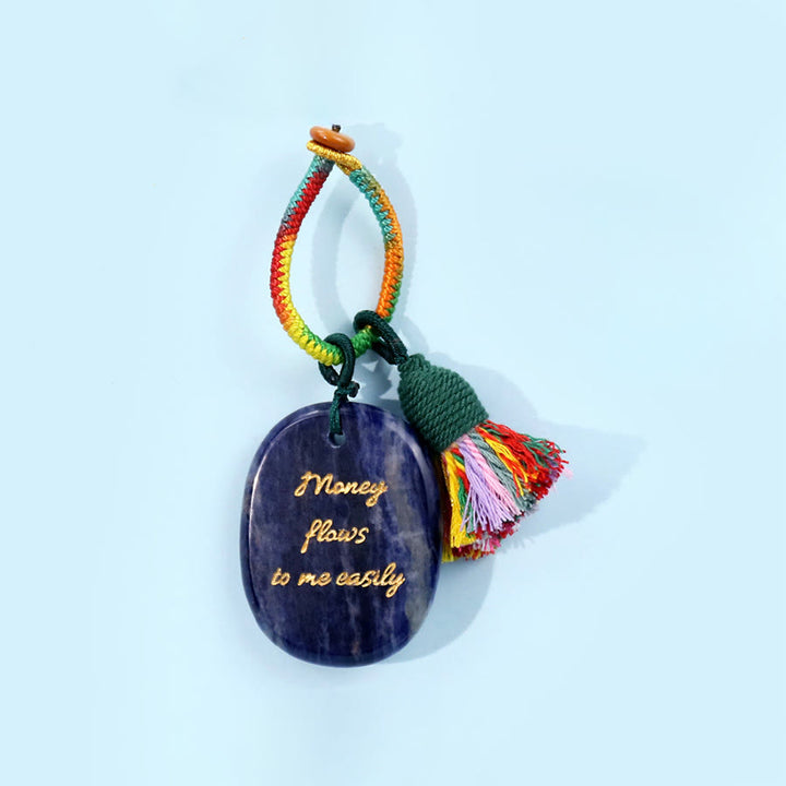 Olivenorma Money Flows To Me Easily Positive Affirmation Keychain - Blue Vein Agate - image 24