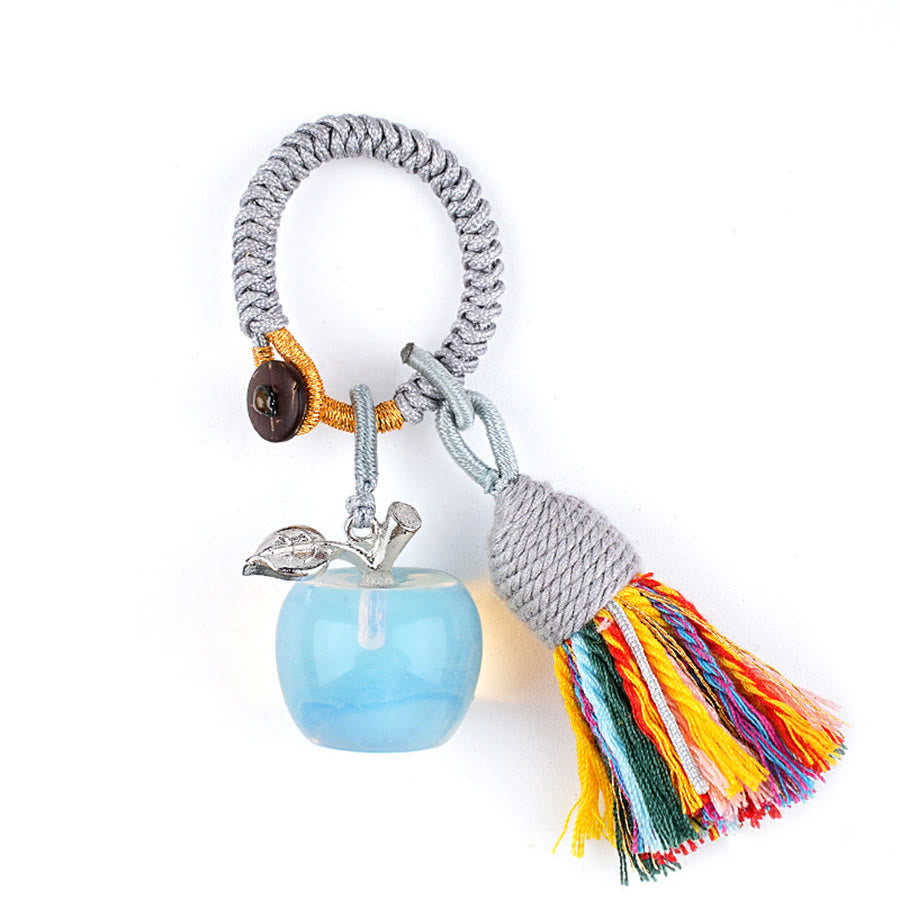 Olivenorma Multi Color Natural Stone Apple Pendant Rainbow Tassel Keychain - Synthetic Opal - image 33