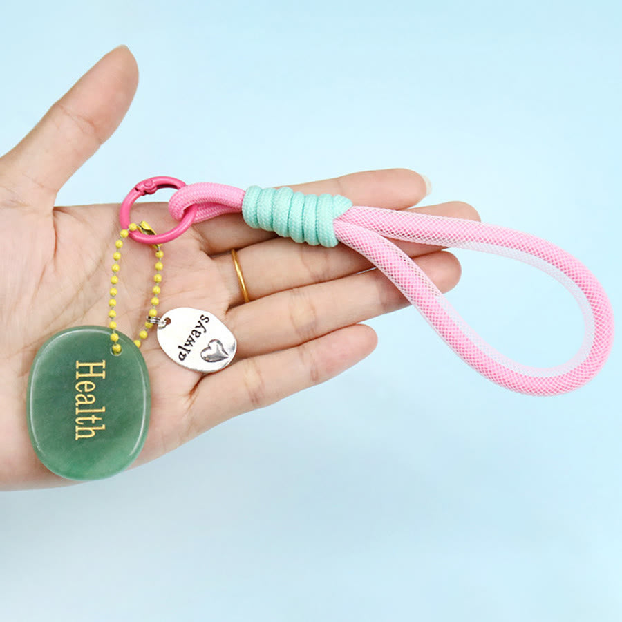 Olivenorma Engraved Positive Word Natural Stone Lanyard Bag Charm Keychain - image 8