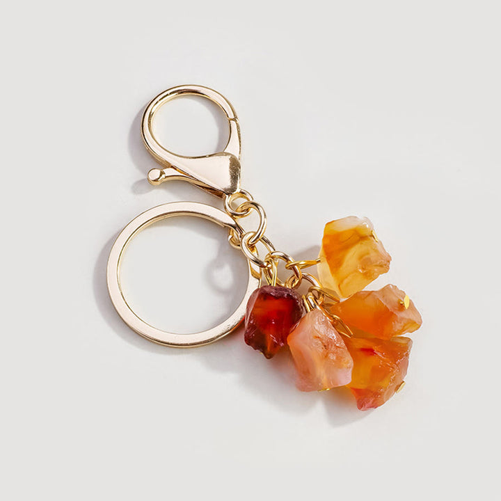 Olivenorma Natural Rough Gemstone Energy Balancing Keychain - Red Agate - image 6