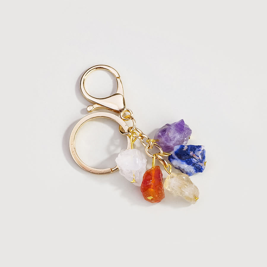 Olivenorma Natural Rough Gemstone Energy Balancing Keychain - Mixed Crystal - image 13