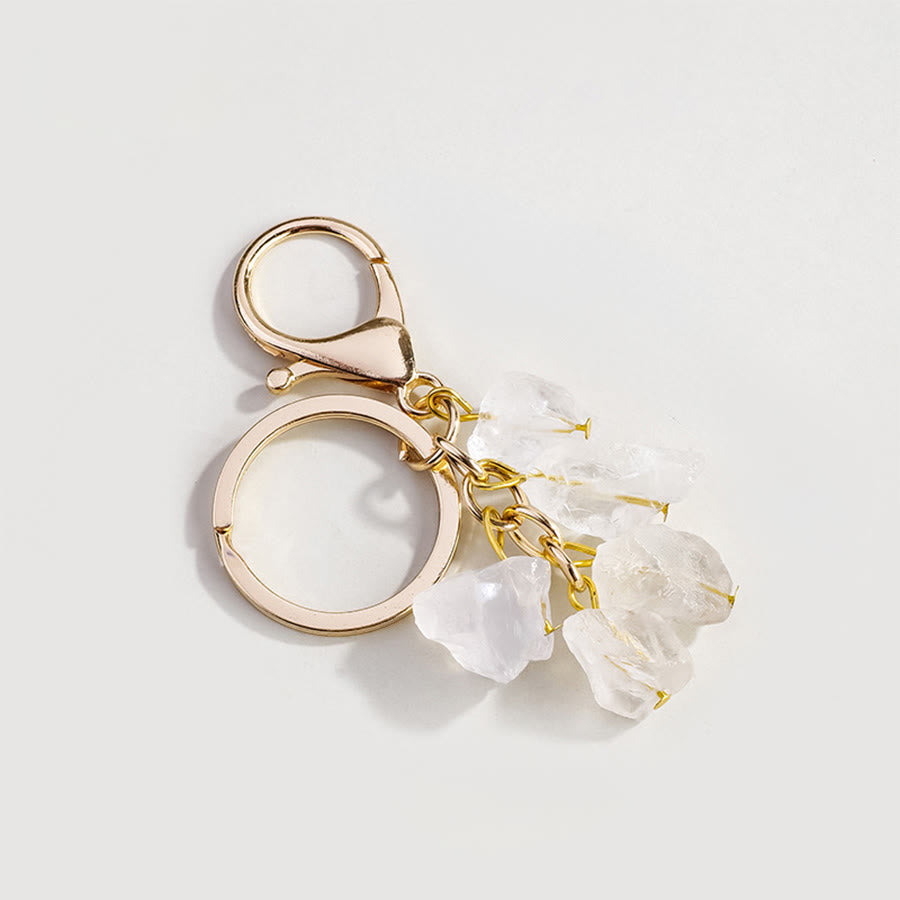 Olivenorma Natural Rough Gemstone Energy Balancing Keychain - Clear Quartz - image 2