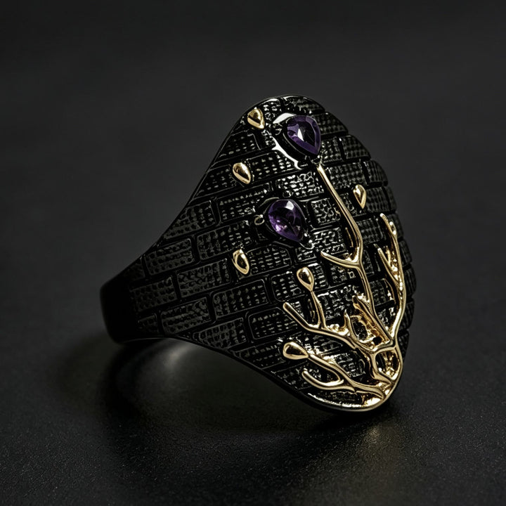 FREE Today: Coral Branch and Amethyst Wide Black Band Ring - image 4