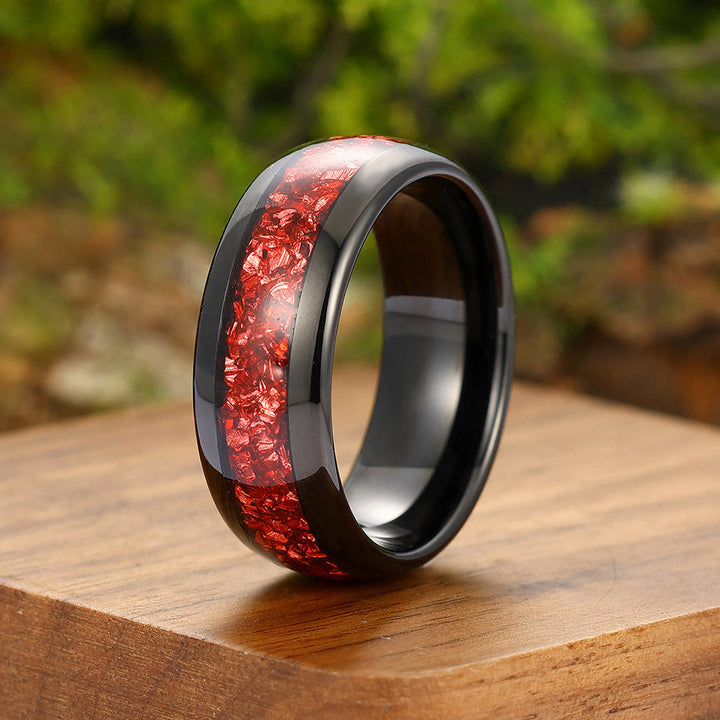 FREE Today: Warm Sunset – Handmade Synthetic Ruby 8mm Wedding Engagement Ring - US 13 - image 0