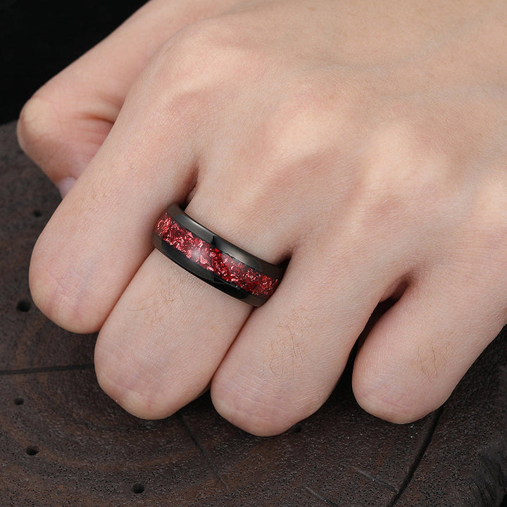 FREE Today: Warm Sunset – Handmade Synthetic Ruby 8mm Wedding Engagement Ring - image 1