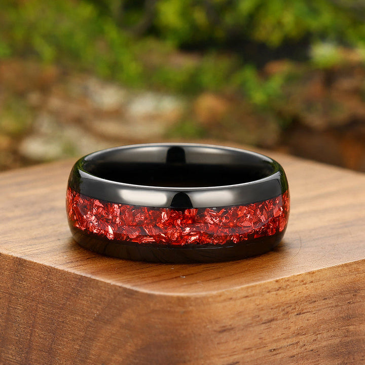 FREE Today: Warm Sunset – Handmade Synthetic Ruby 8mm Wedding Engagement Ring - image 4