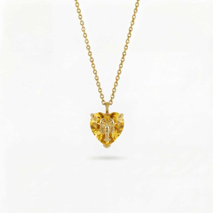 FREE Today: Ocean Creatures & Birthstone Heart Shaped Zircon Pendant Necklace - November-Lobster - image 11