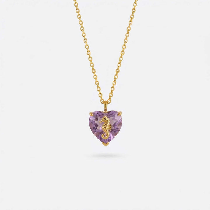FREE Today: Ocean Creatures & Birthstone Heart Shaped Zircon Pendant Necklace - June-Seahorse - image 6