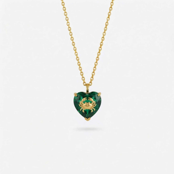 FREE Today: Ocean Creatures & Birthstone Heart Shaped Zircon Pendant Necklace - May-Crab - image 5