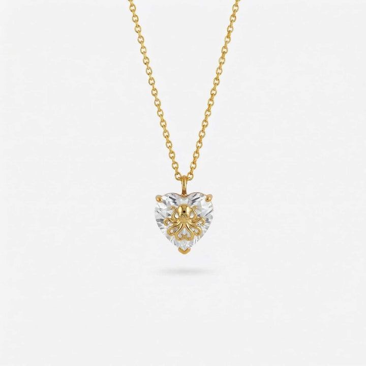 FREE Today: Ocean Creatures & Birthstone Heart Shaped Zircon Pendant Necklace - April-Octopus - image 4