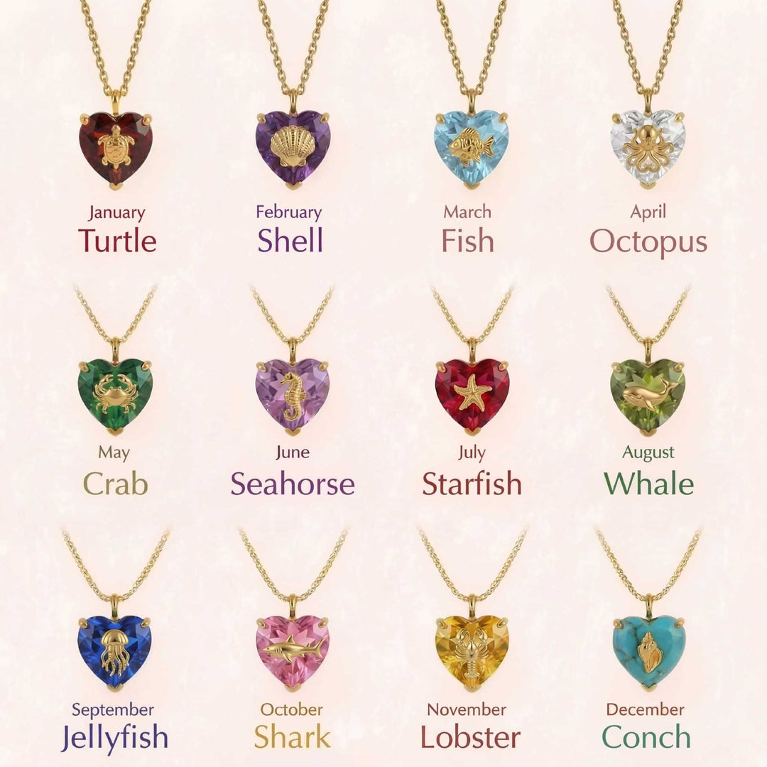 FREE Today: Ocean Creatures & Birthstone Heart Shaped Zircon Pendant Necklace - image 13