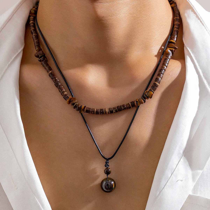 FREE Today: Brown Coconut Wood Beads Natural Stone Beads Necklace - image 3