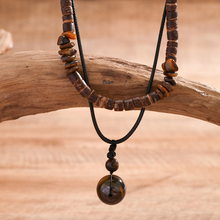 FREE Today: Brown Coconut Wood Beads Natural Stone Beads Necklace - image 5