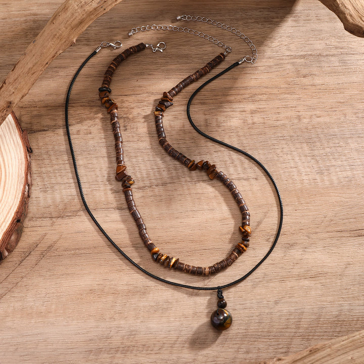 FREE Today: Brown Coconut Wood Beads Natural Stone Beads Necklace - image 6