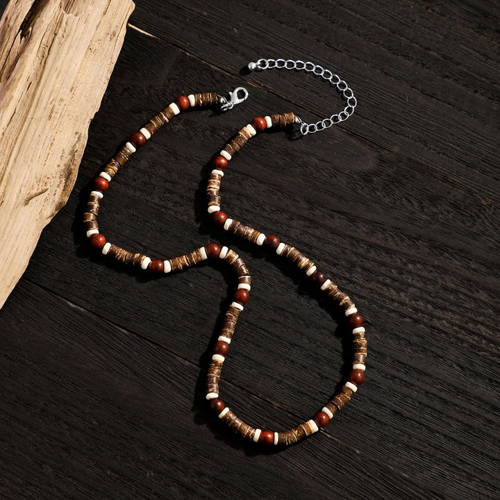 FREE Today: Brown Coconut Wood Beads Natural Stone Beads Necklace - Wood Beads  & Red Bead - image 20