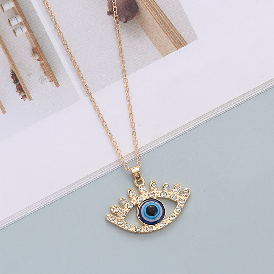 Olivenorma Multi Shape Spiritual Protection Evil Eye Pendant Necklace - Evil Eye & Lashed Eye - image 15