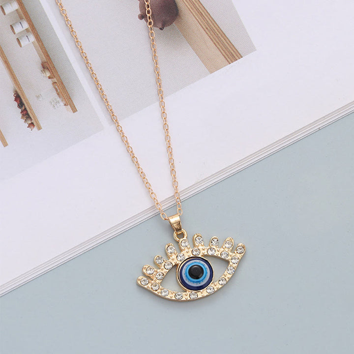 Olivenorma Multi Shape Spiritual Protection Evil Eye Pendant Necklace - Evil Eye & Lashed Eye - image 15