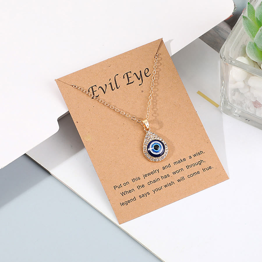 Olivenorma Multi Shape Spiritual Protection Evil Eye Pendant Necklace - Evil Eye & Teardrop - image 0
