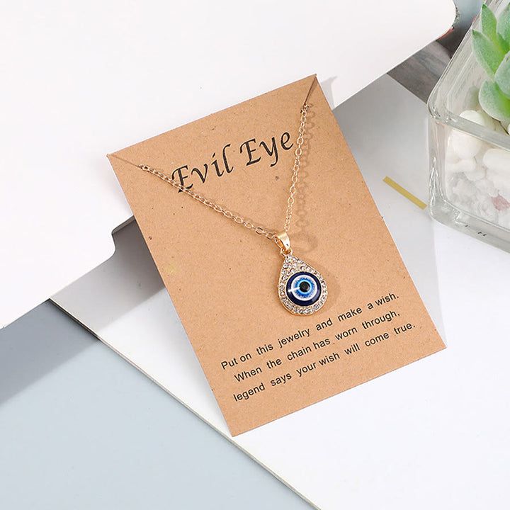 Olivenorma Multi Shape Spiritual Protection Evil Eye Pendant Necklace - Evil Eye & Teardrop - image 0