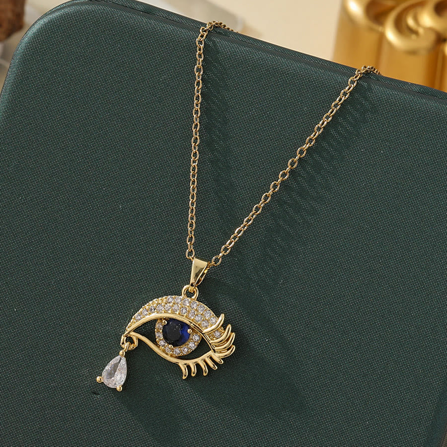 Olivenorma Various Shapes Positive Energy Boho Evil Eye Pendant Necklace - Evil Eye & Tassel - Golden - image 39