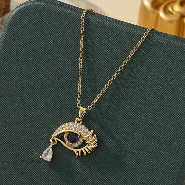 Olivenorma Various Shapes Positive Energy Boho Evil Eye Pendant Necklace - Evil Eye & Tassel - Golden - image 39