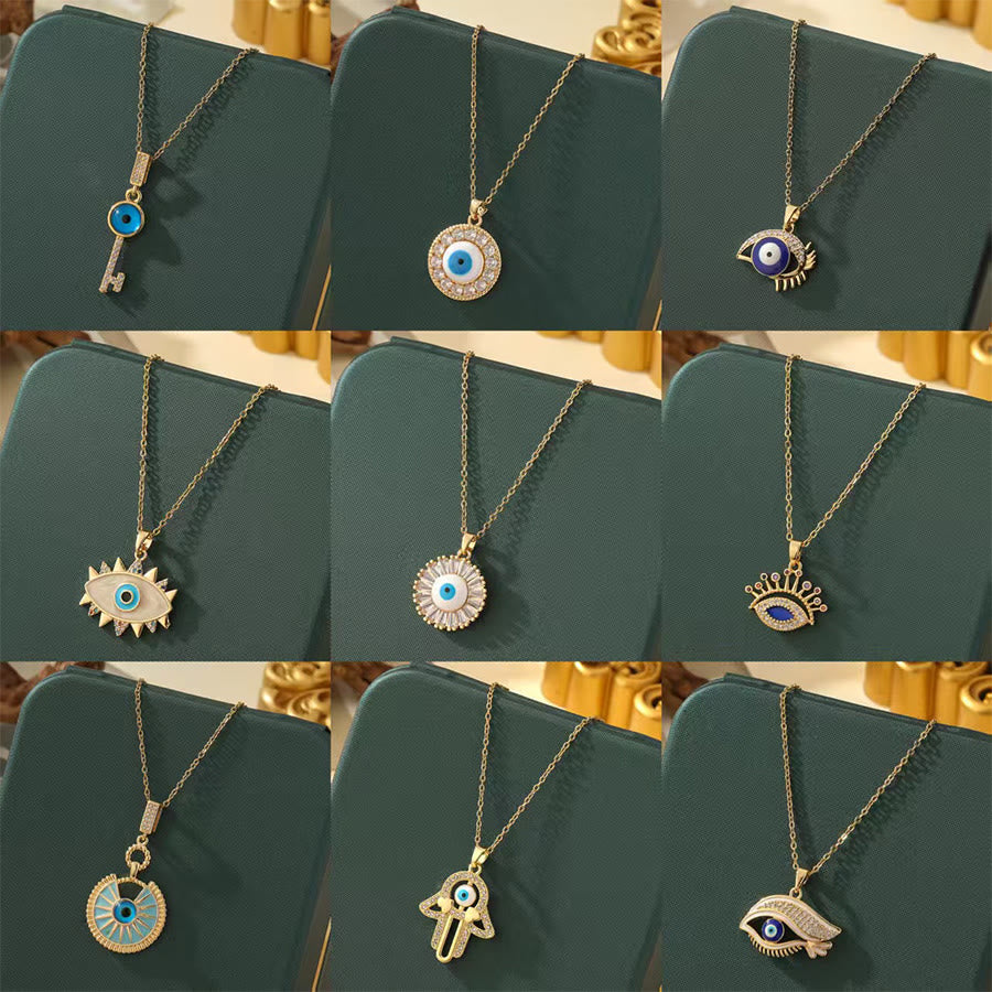 Olivenorma Various Shapes Positive Energy Boho Evil Eye Pendant Necklace - image 4