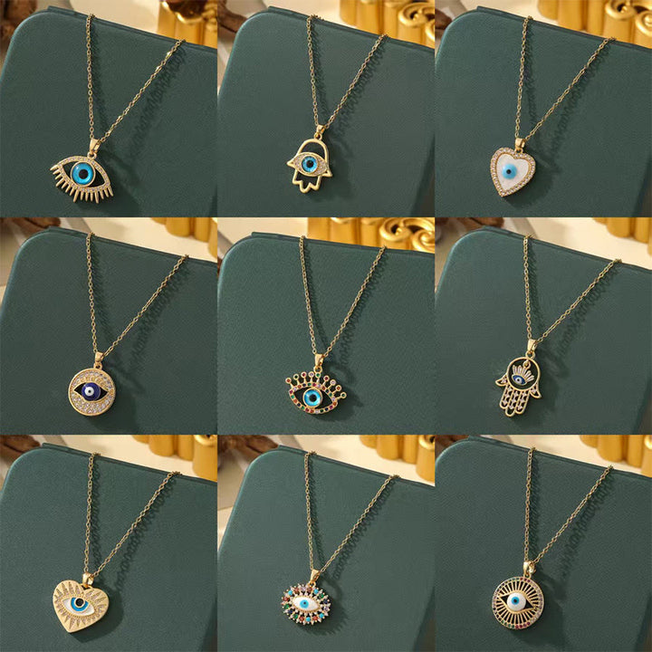 Olivenorma Various Shapes Positive Energy Boho Evil Eye Pendant Necklace - image 2