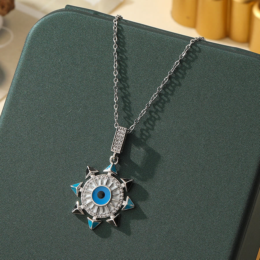 Olivenorma Various Shapes Positive Energy Boho Evil Eye Pendant Necklace - Evil Eye & Snowflake - Silver - image 64