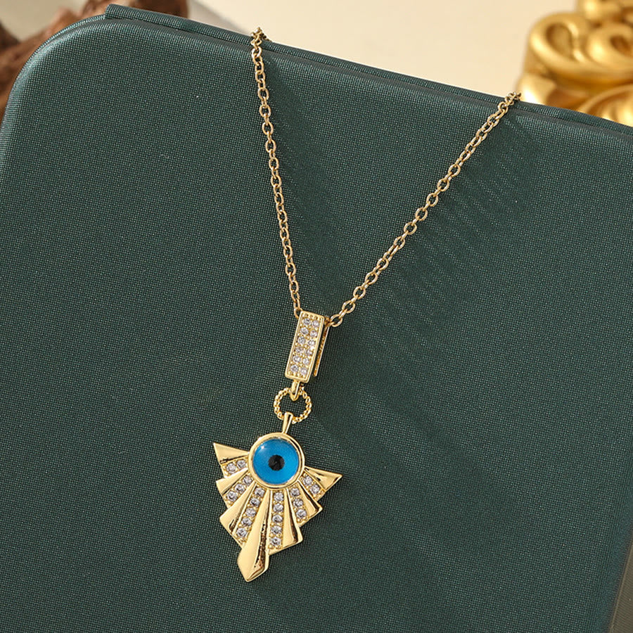 Olivenorma Various Shapes Positive Energy Boho Evil Eye Pendant Necklace - Evil Eye & Wing - Golden - image 55