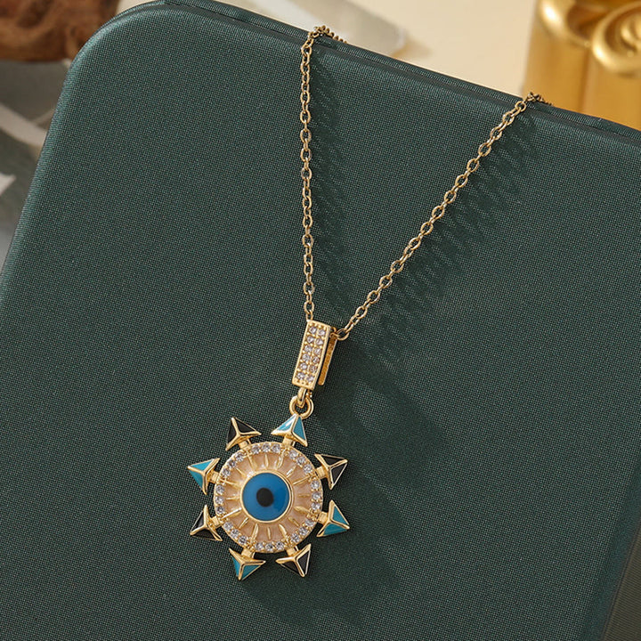 Olivenorma Various Shapes Positive Energy Boho Evil Eye Pendant Necklace - Evil Eye & Snowflake - Golden - image 63