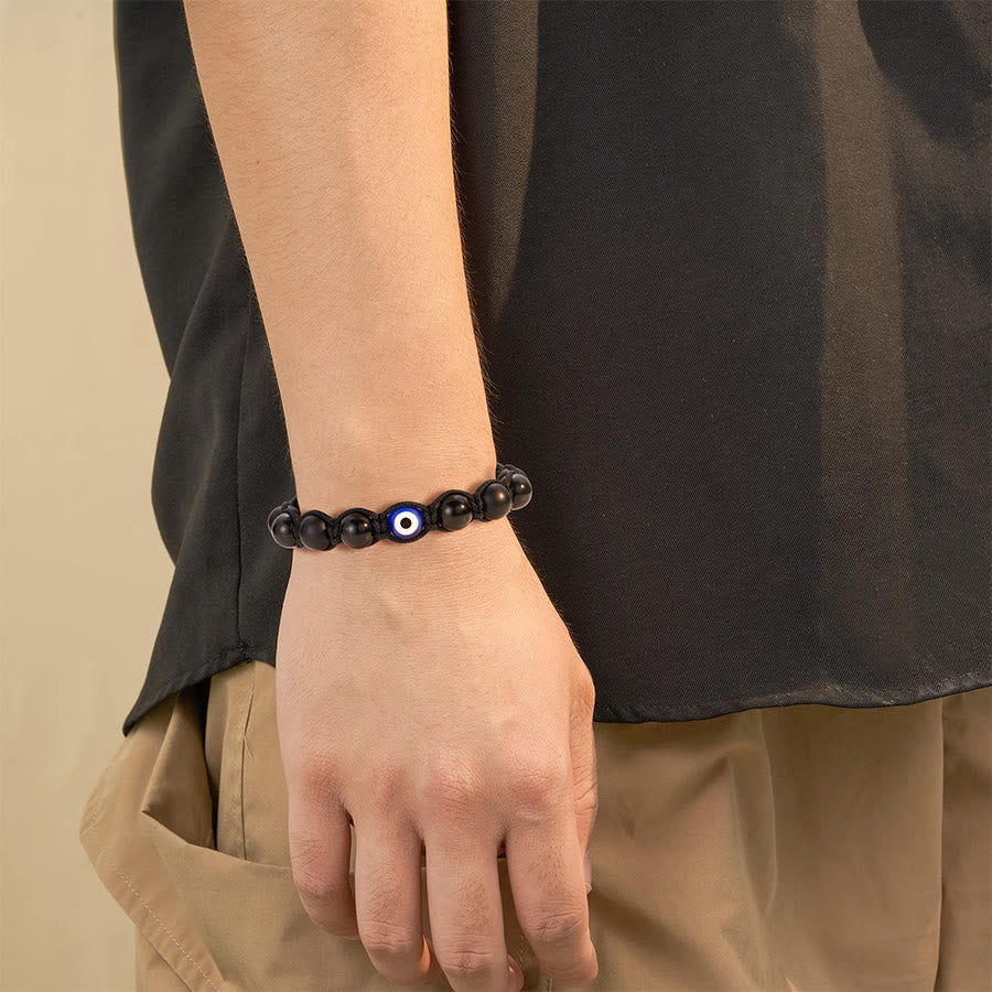Olivenorma Boho Woven Cord Evil Eye & Natural Stone Positive Energy Bracelet - image 3