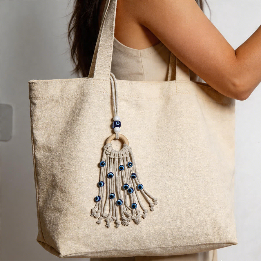 Olivenorma Ethnic Woven Tassel Spiritual Evil Eye Keychain - image 0