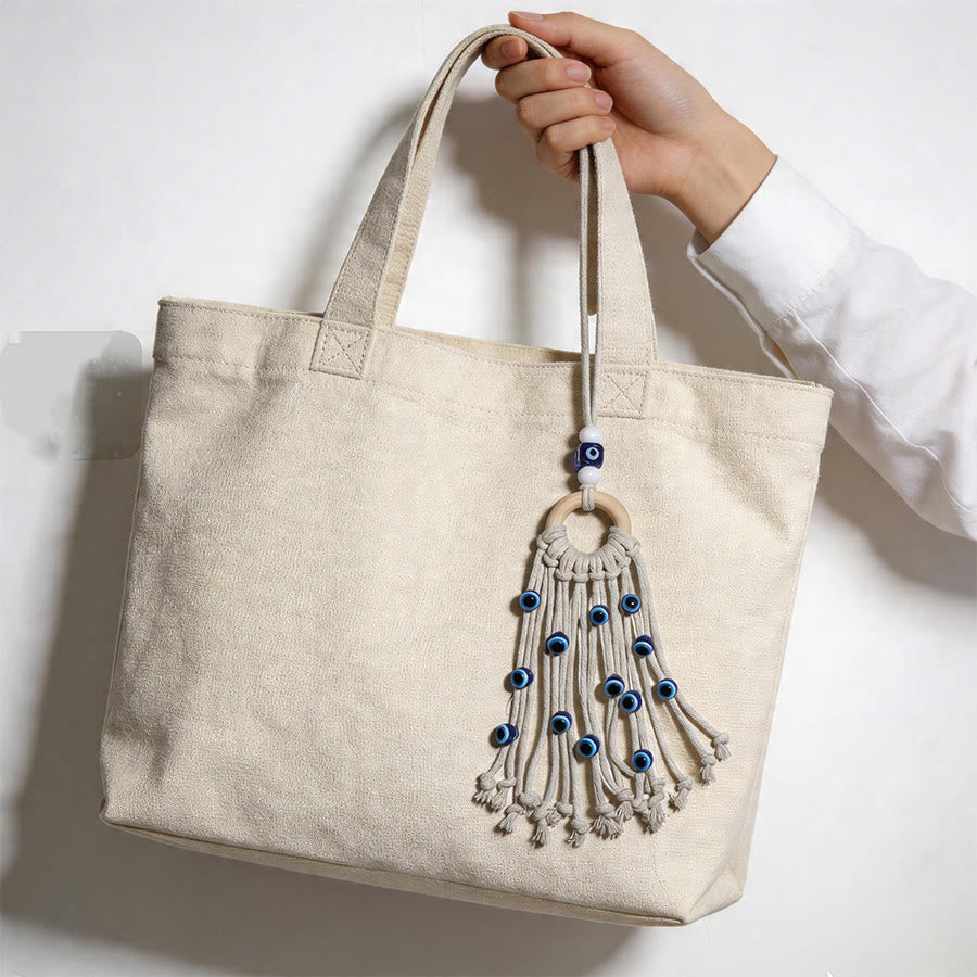 Olivenorma Ethnic Woven Tassel Spiritual Evil Eye Keychain - image 3