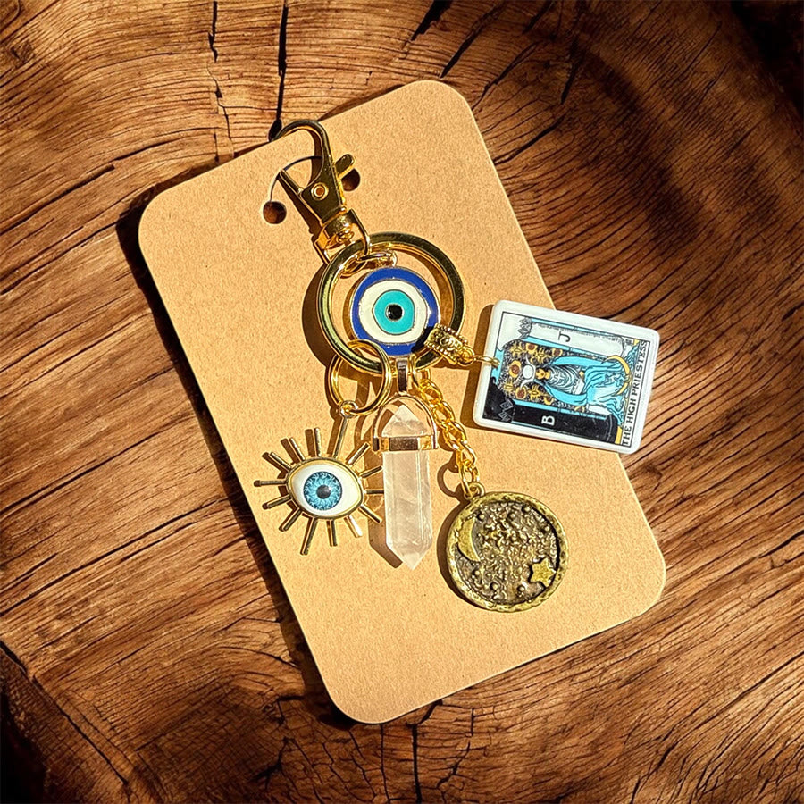 Olivenorma Protective Tarot Evil Eye Bag Accessory Keychain - The High Priestess Tarot - image 3